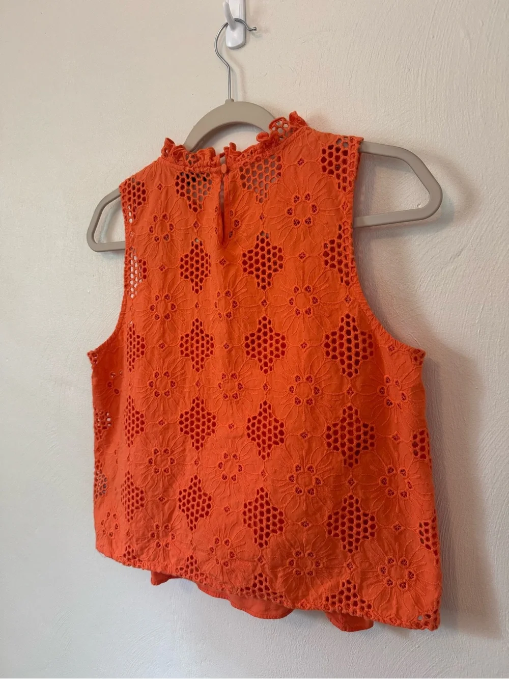 J. Crew Orange Sleeveless Eyelet Top